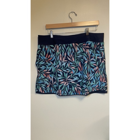 Lands' End Women's Plus Size 16 Quick Dry Board Skort Swim‎ Skirt Blue Pink NWOT - Picture 1 of 6